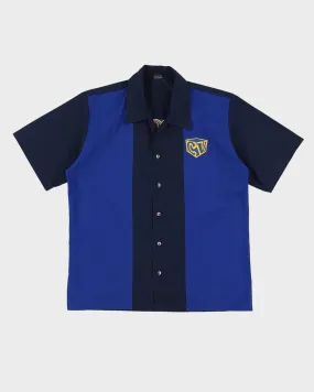 00s Capcom Navy / Blue Short-Sleeve Oversized Work Shirt - M