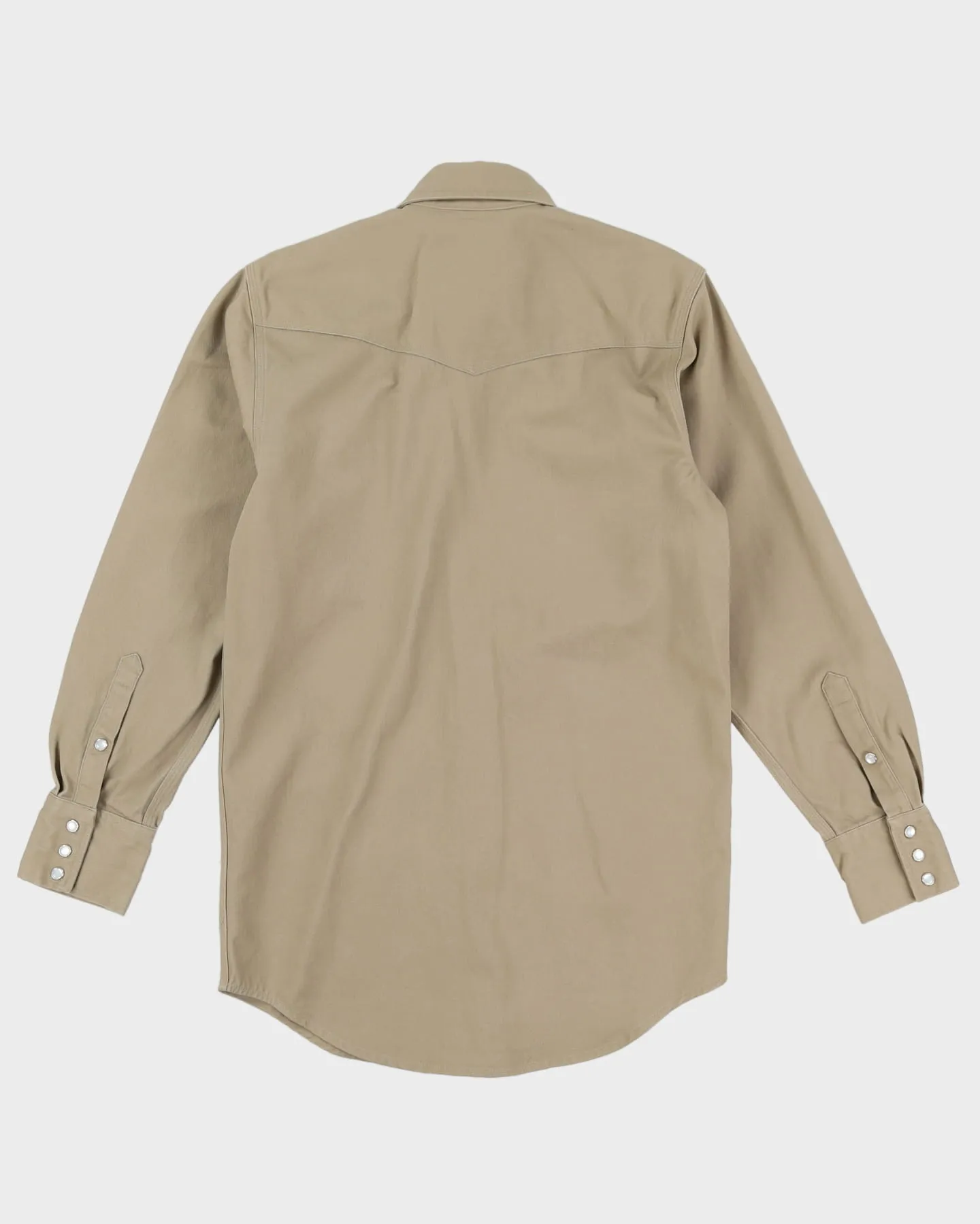 00s Carhartt Beige Long-Sleeve Button-Up Shirt - S