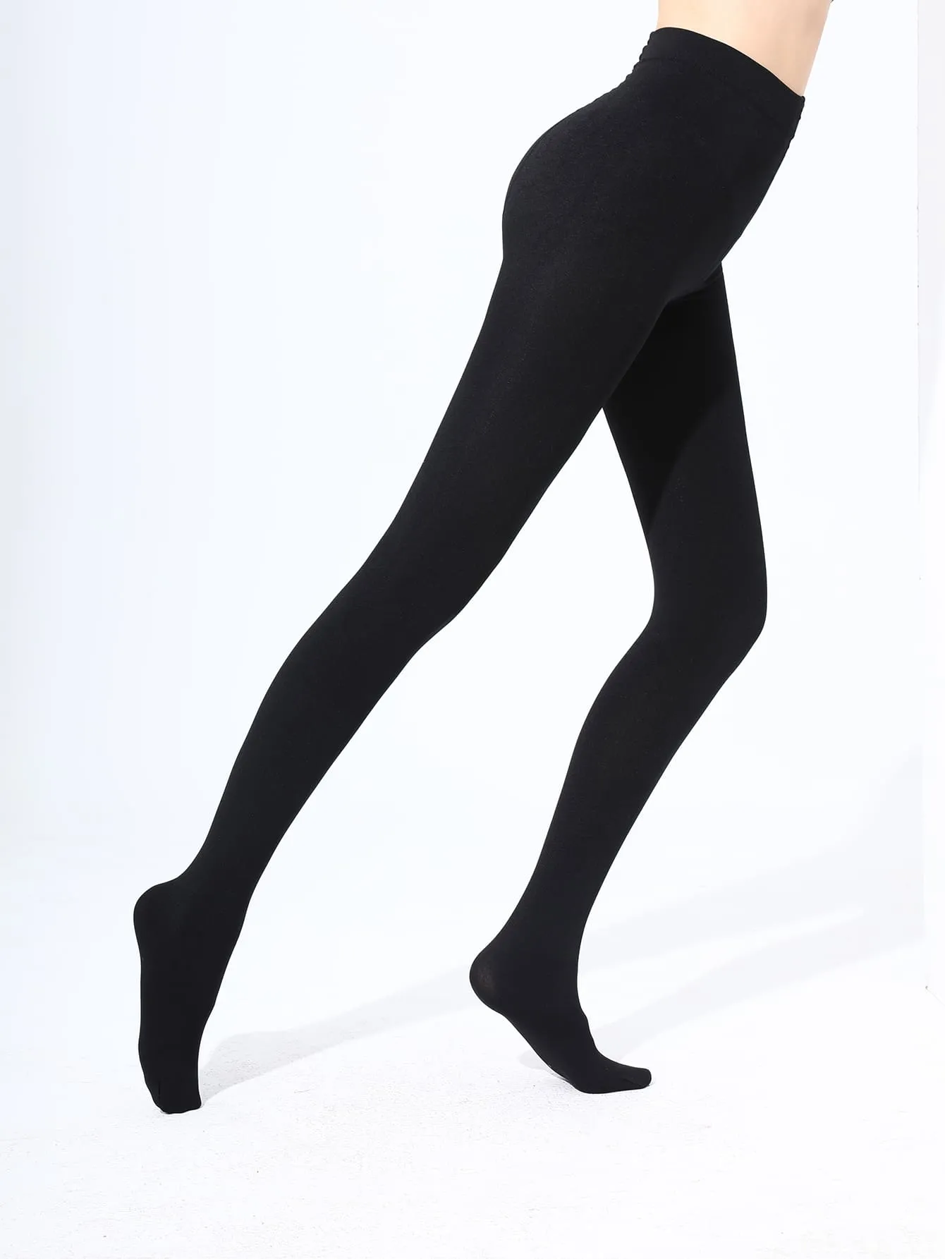 1pair 1200D Plush Lined Black Snag Tights SD