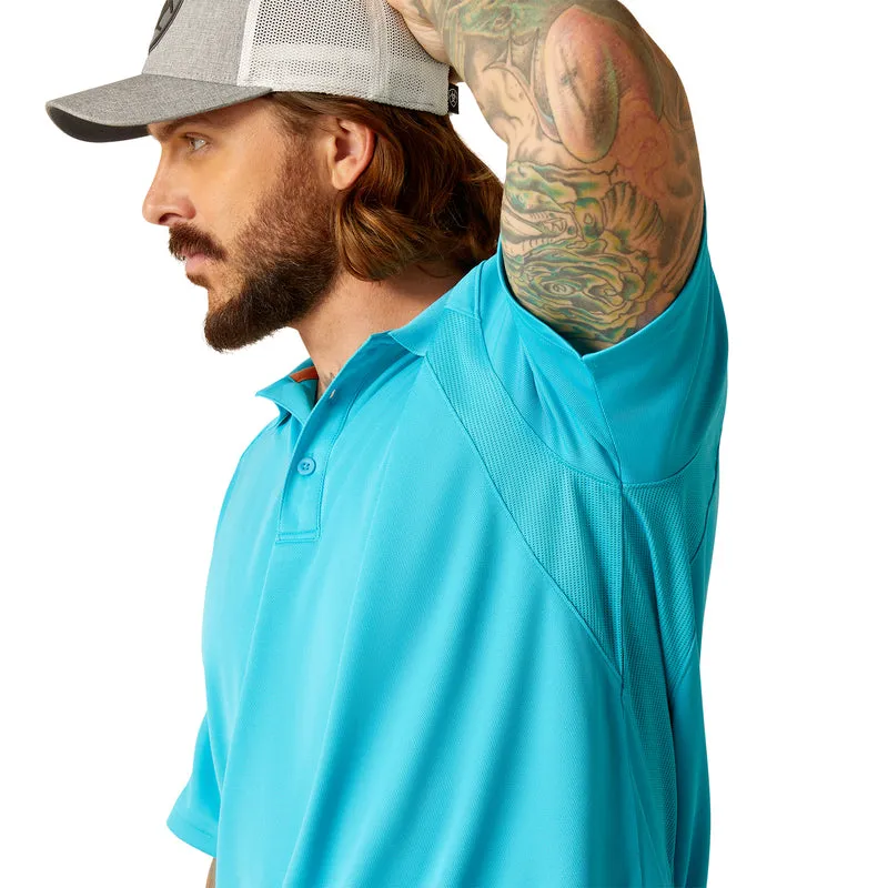 'Ariat' Men's AC Polo - Turquoise Reef