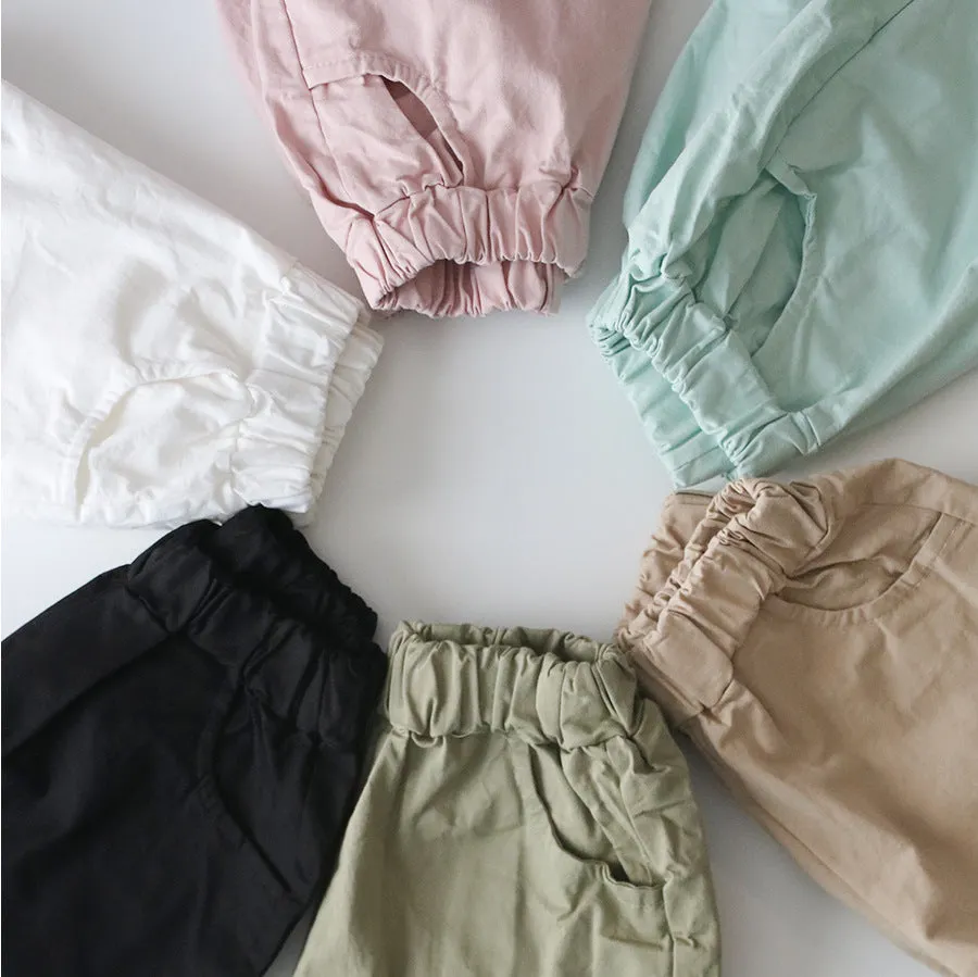 Baby Kid Girls Boys Solid Color Shorts Wholesale 24030117