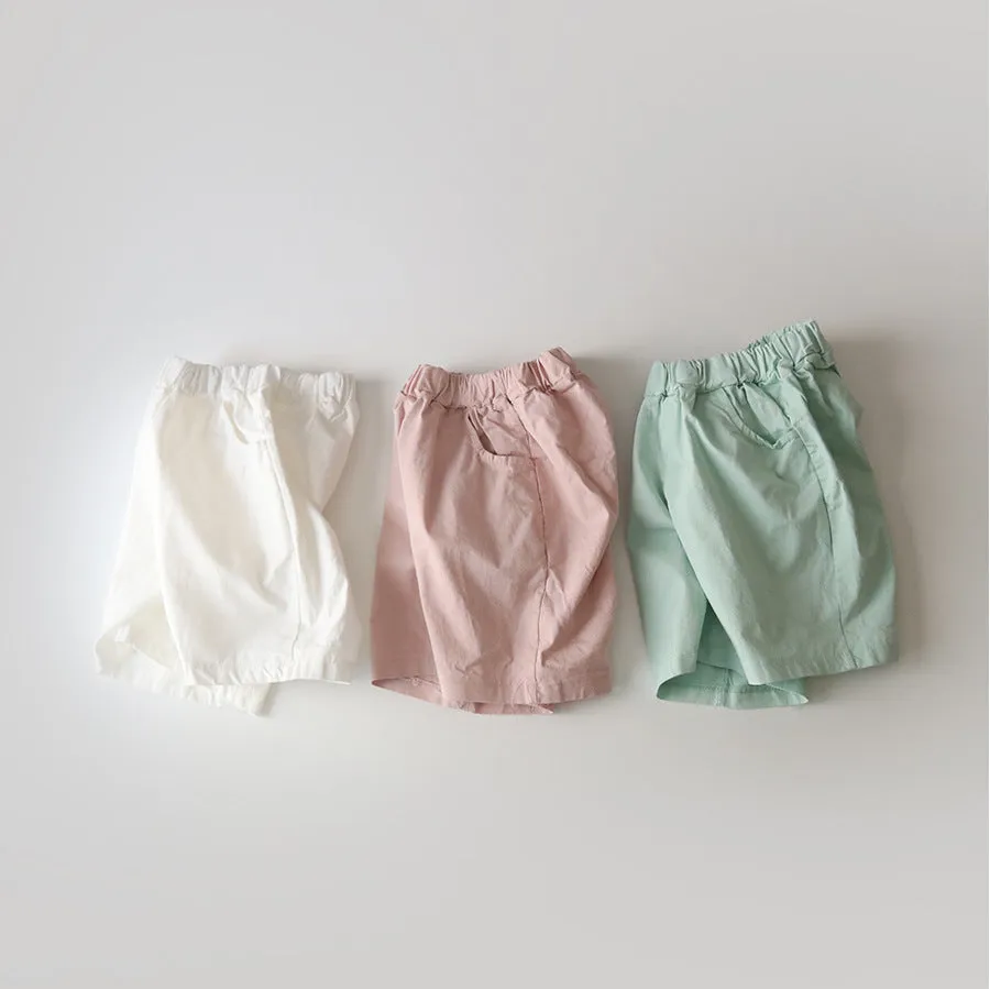 Baby Kid Girls Boys Solid Color Shorts Wholesale 24030117