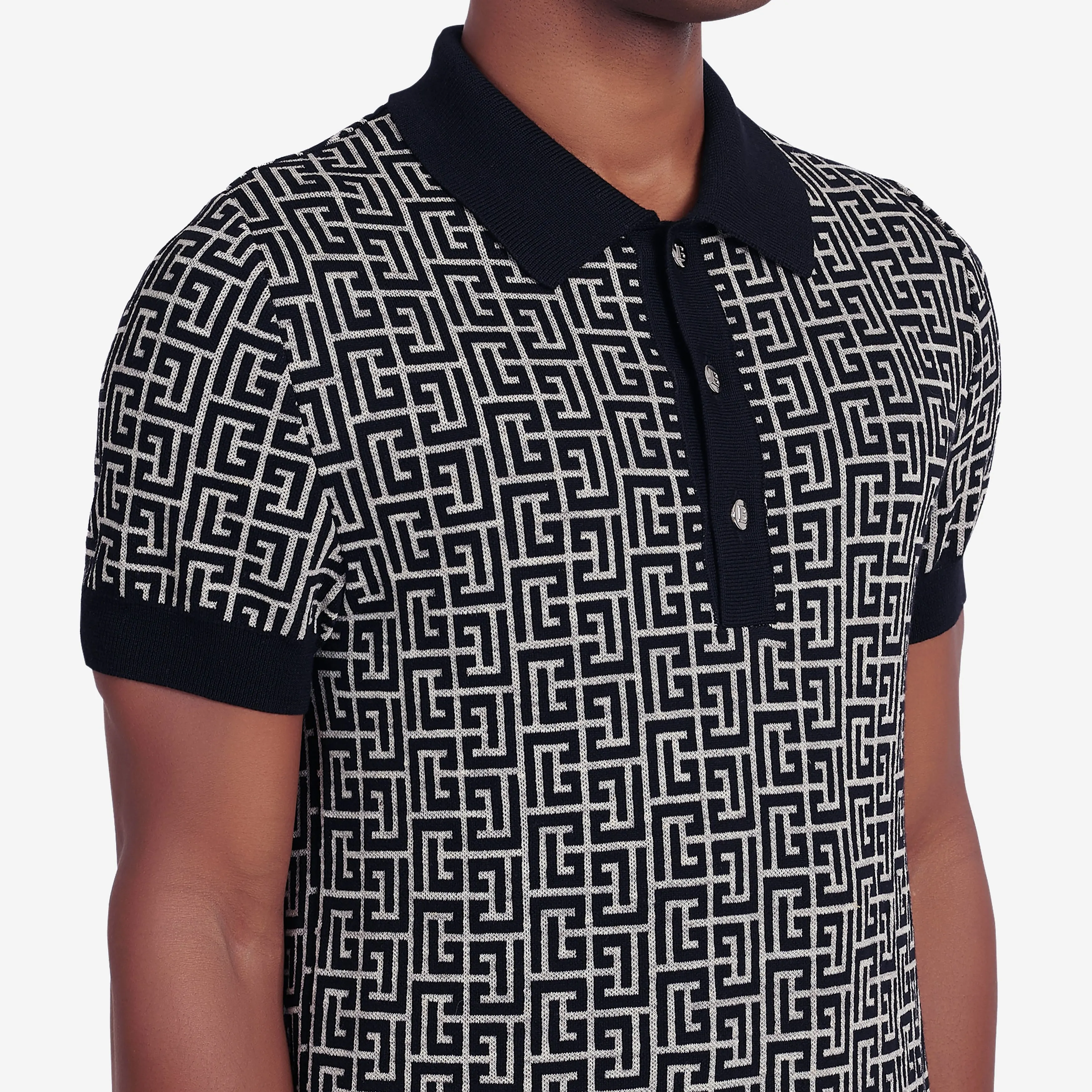 Balmain Monogram Knitted Polo