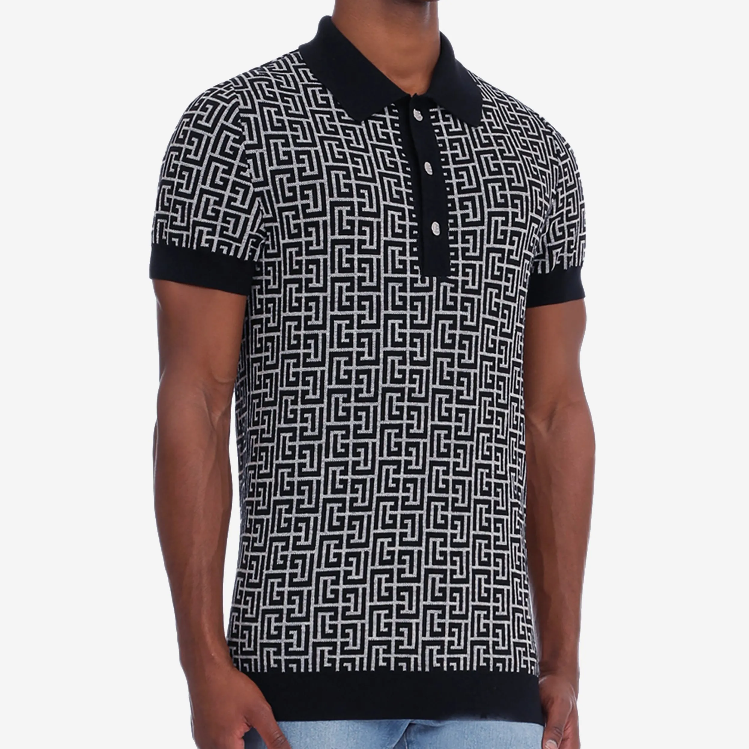 Balmain Monogram Knitted Polo