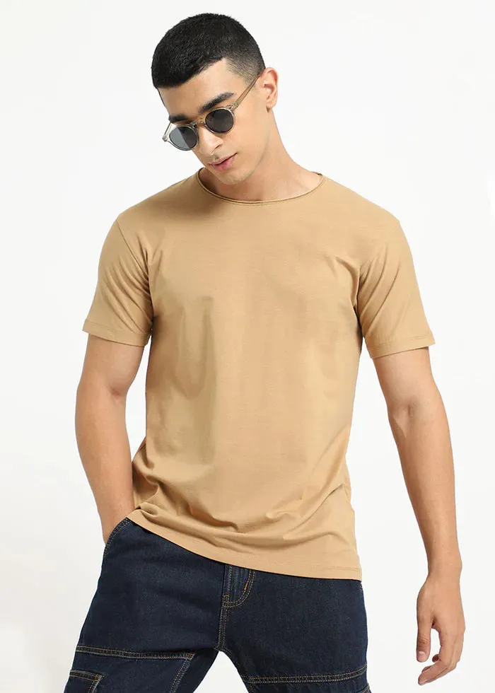 Beige Crew Neck T-shirt