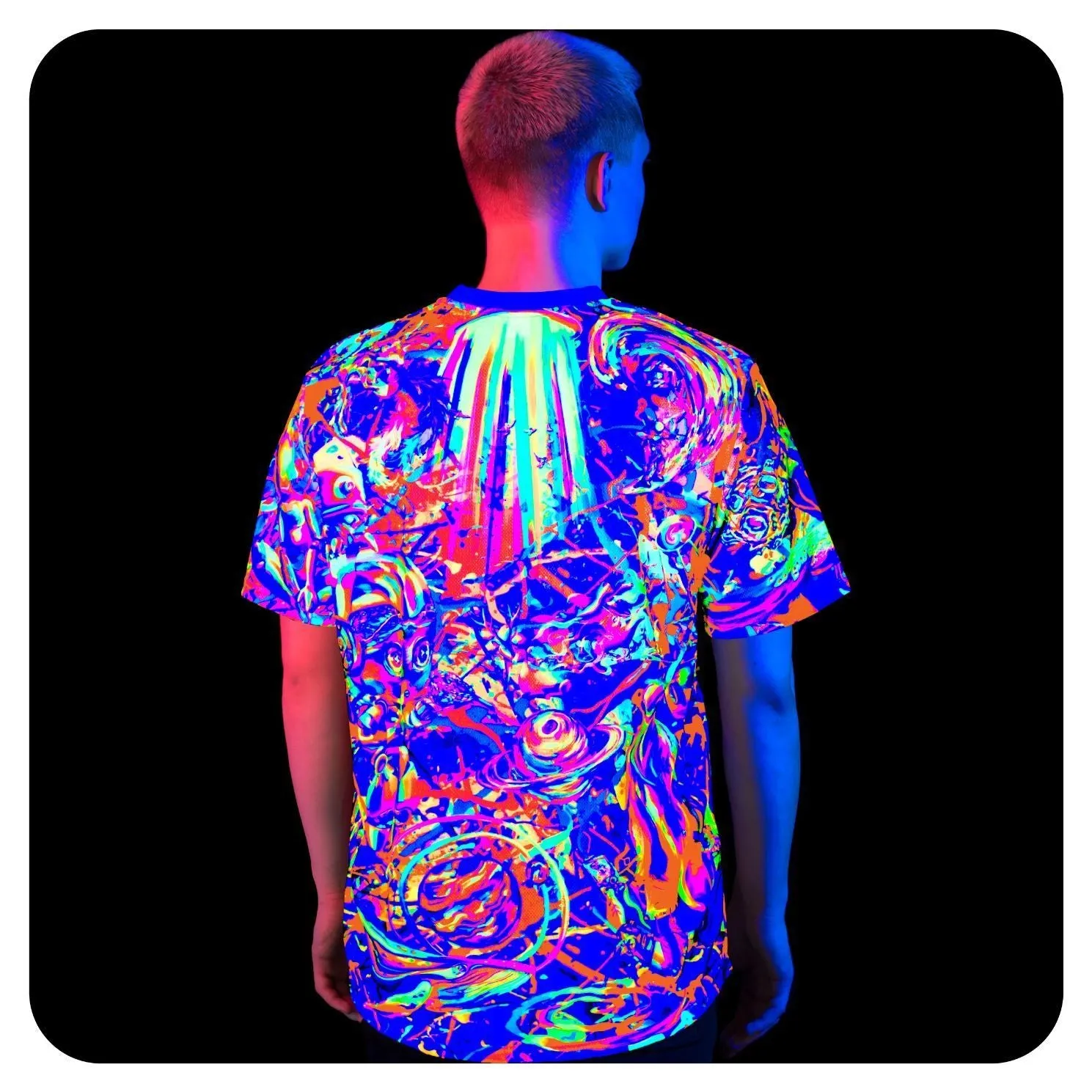 Blacklight T-Shirt Glow in UV Fluorescent Cosmic Color