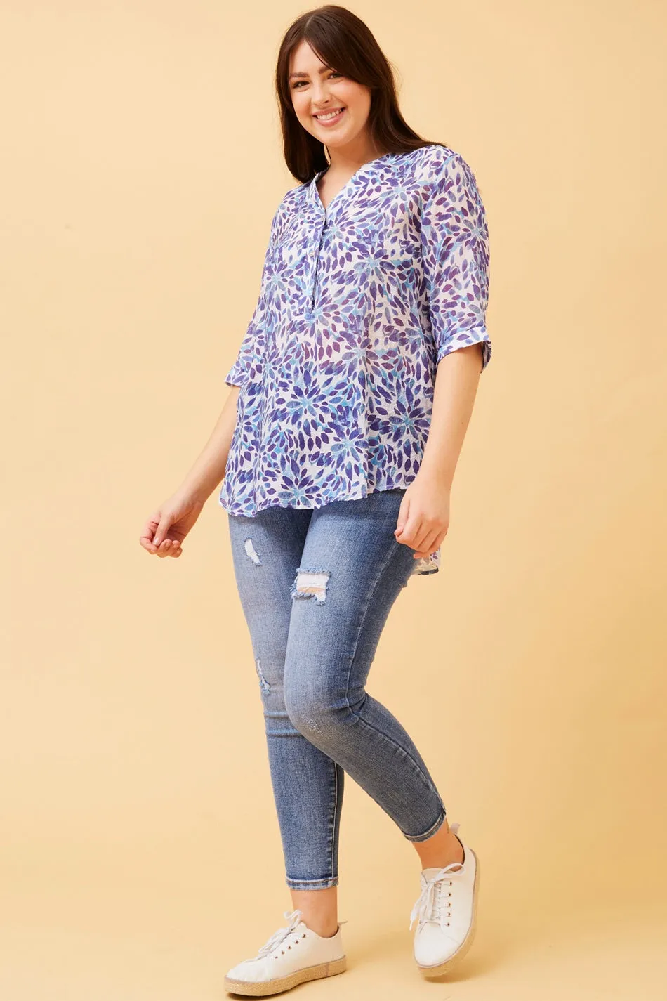 BONDI ABSTRACT BOHO BLOUSE