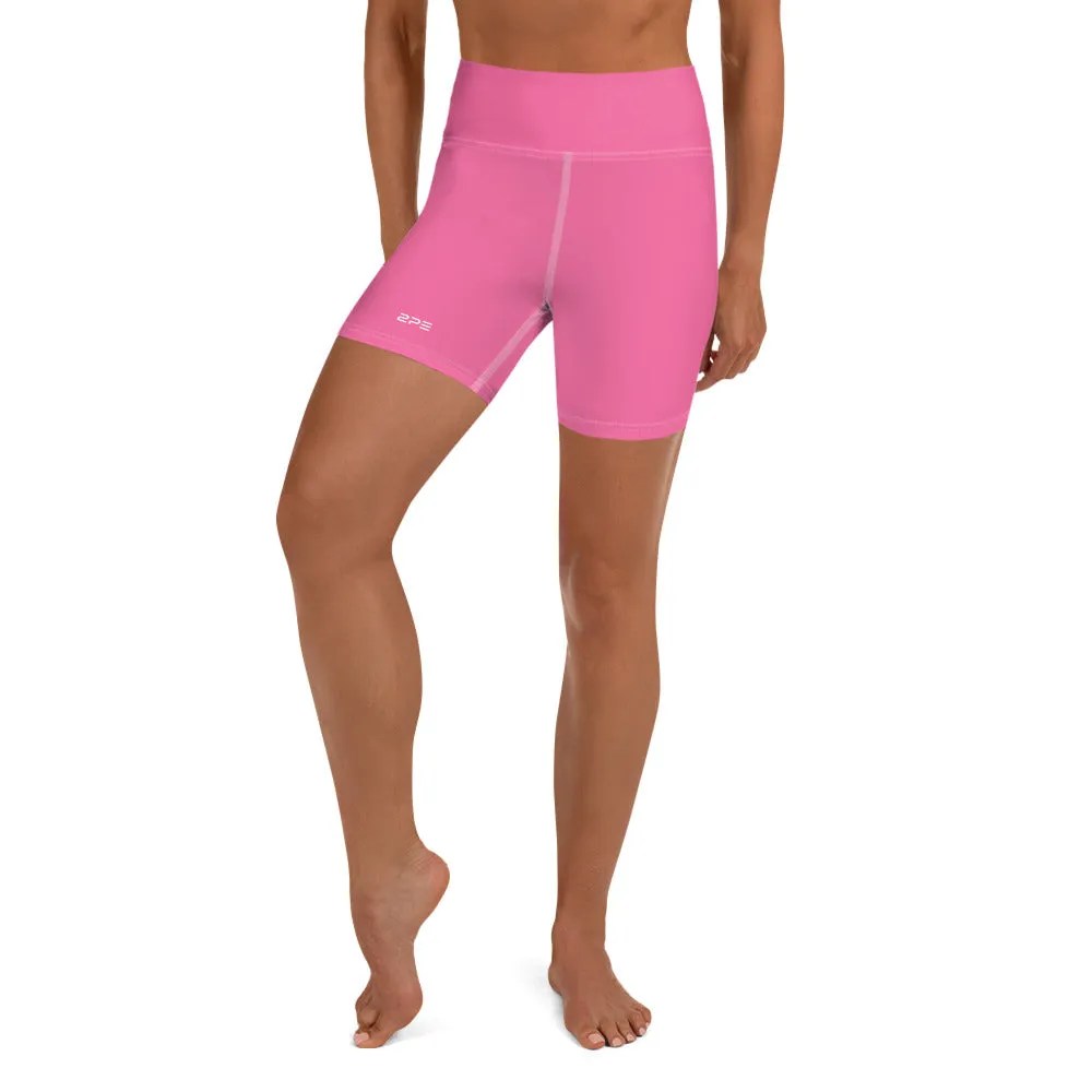 Bright Pink High Waist Yoga Shorts