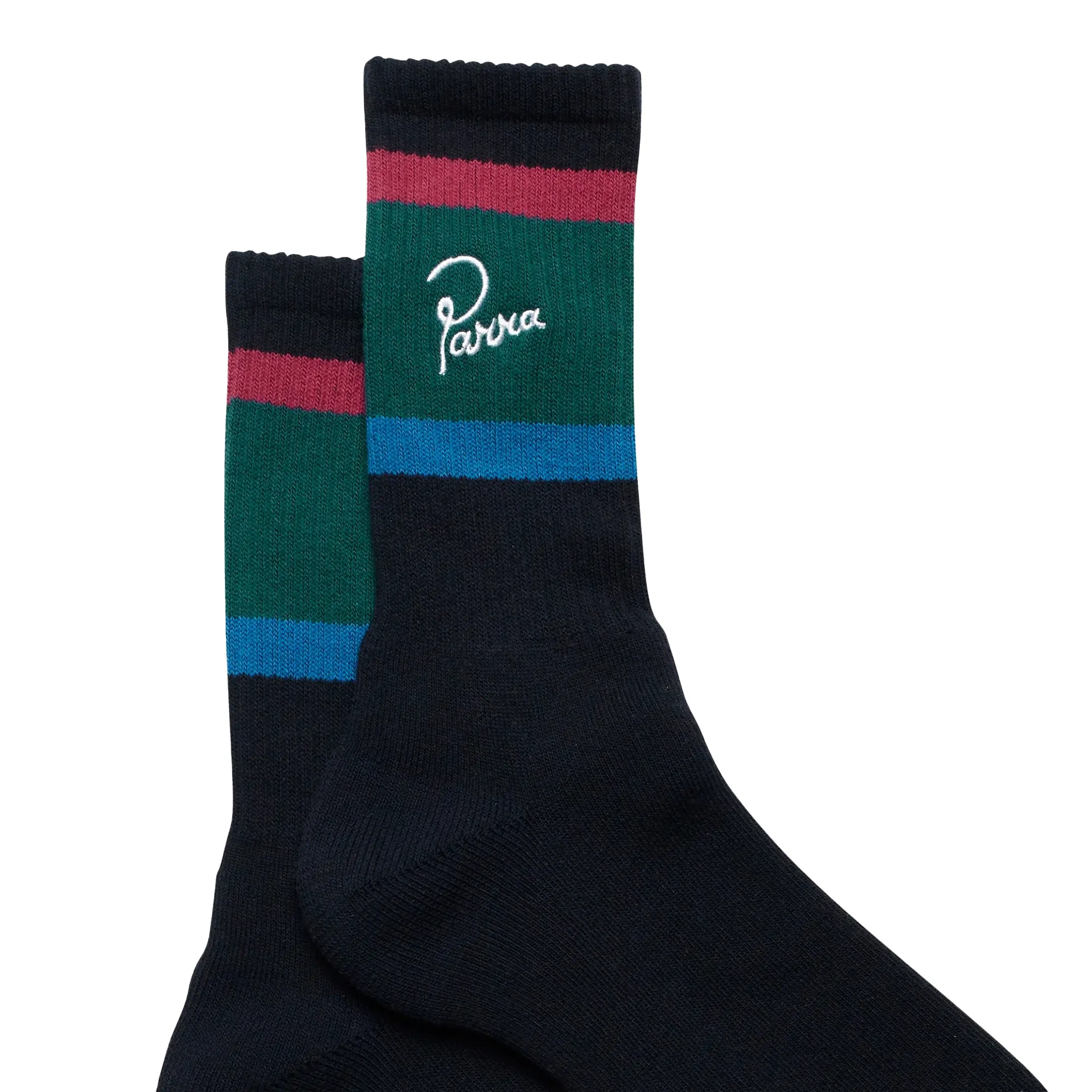 By Parra Script Logo Crew Socks Dark Blue