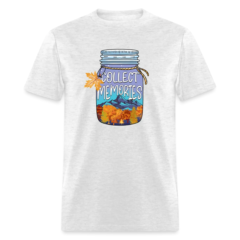 CampfireMemories: 'Collect Memories' Camping-Themed T-Shirt with Inspiring Jar Design