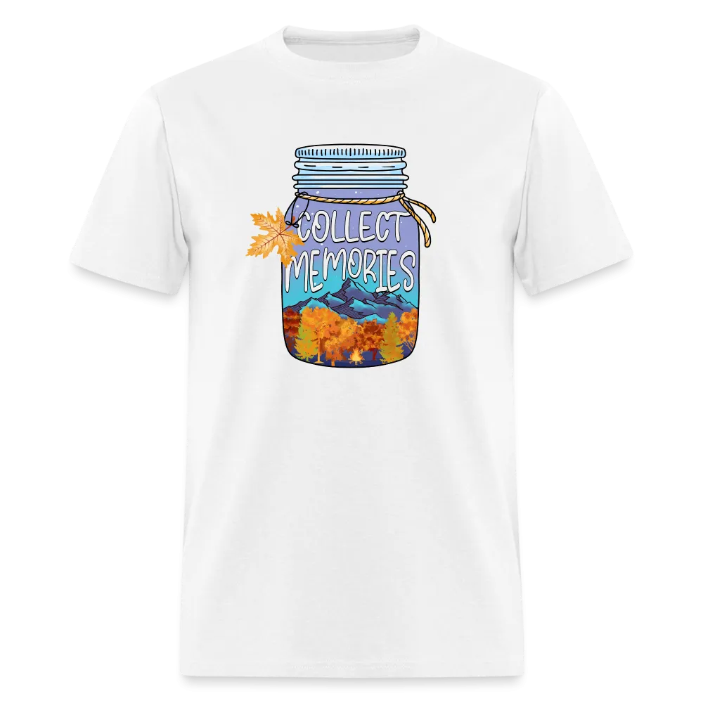 CampfireMemories: 'Collect Memories' Camping-Themed T-Shirt with Inspiring Jar Design