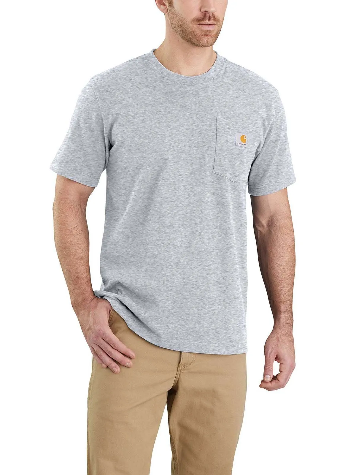 Carhartt&#x20;103296&#x20;Pocket&#x20;s&#x2F;s&#x20;T-Shirt&#x20;-&#x20;Heather&#x20;Grey