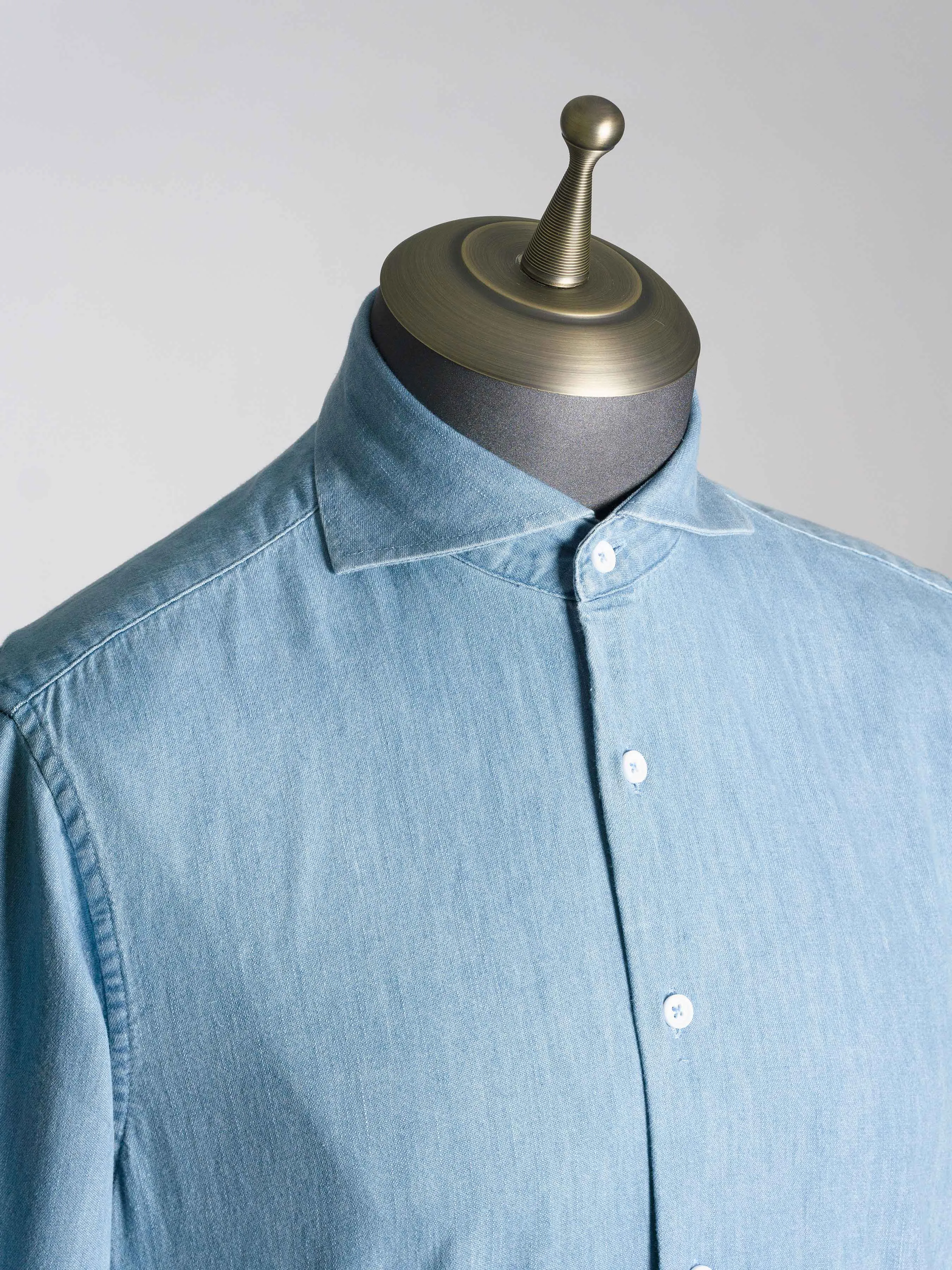 Chambray Shirt - Light Blue Windsor Collar