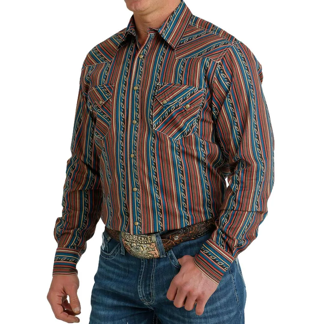 Cinch Men's Modern Fit Stripe Print Snap Shirt