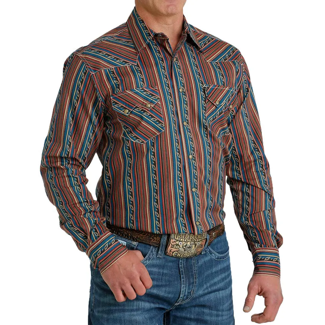 Cinch Men's Modern Fit Stripe Print Snap Shirt