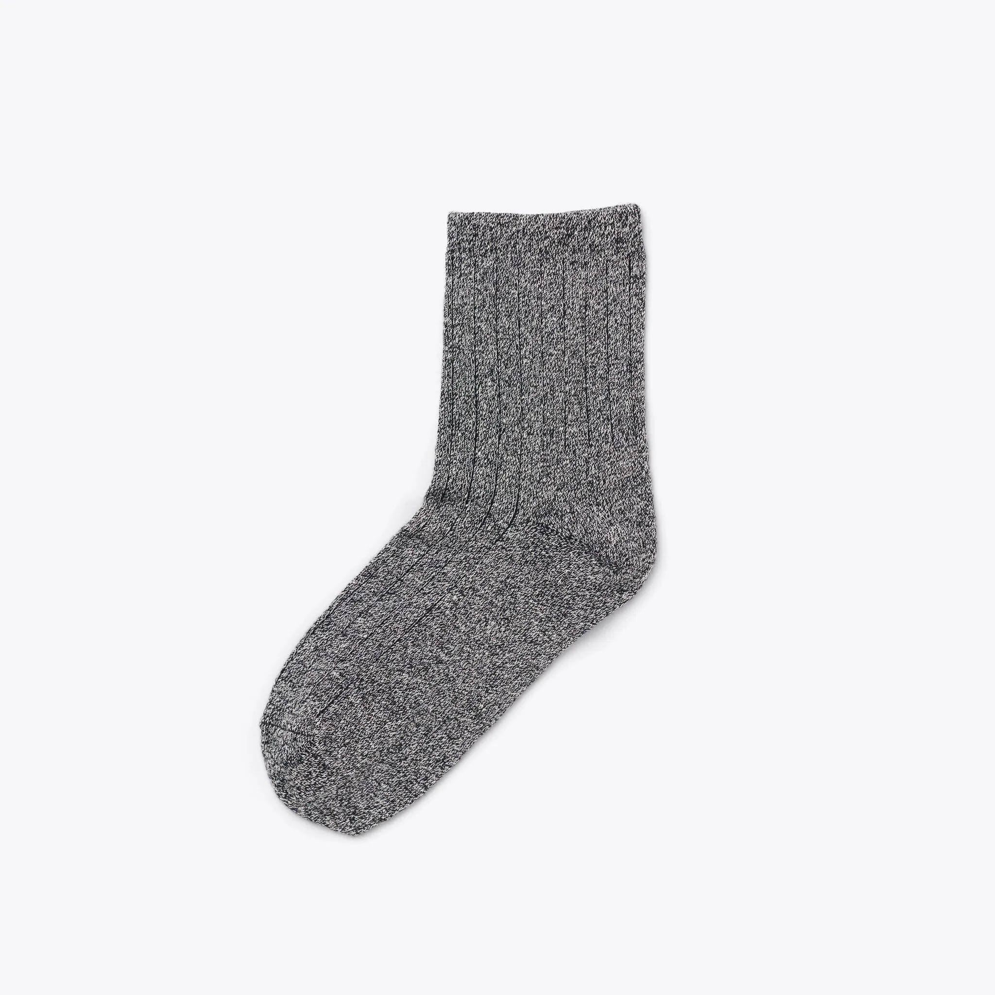 Cotton Mid Sock Heather Black Marl