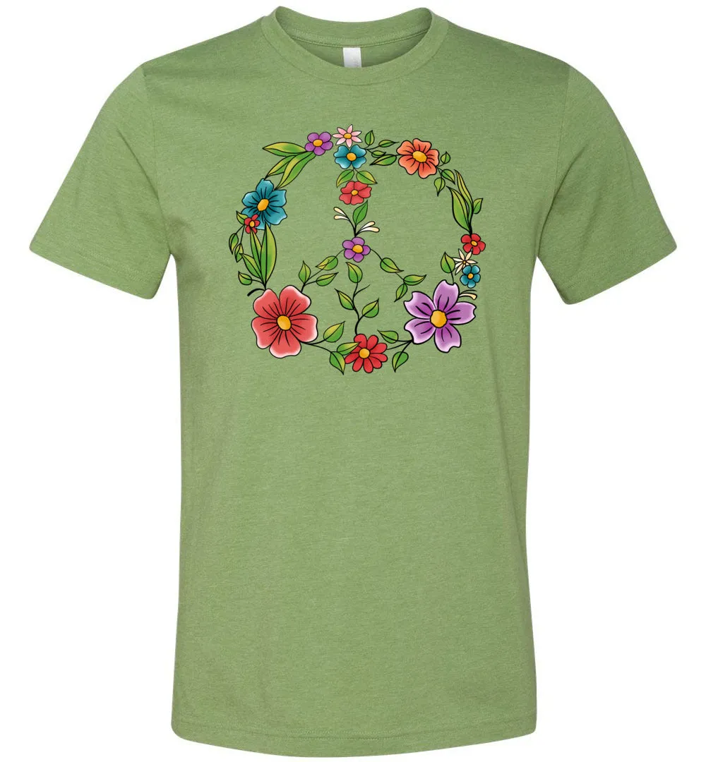 Floral Peace Sign T-shirts