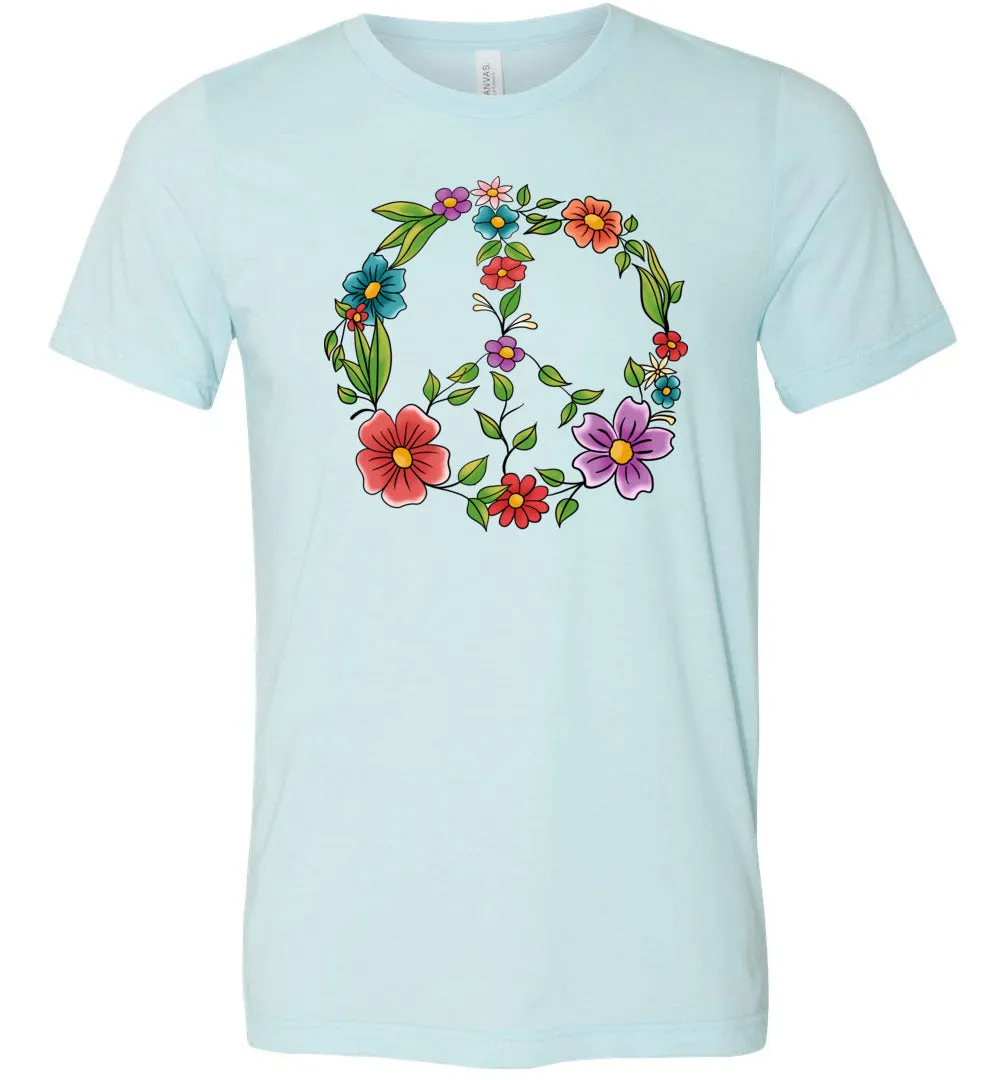 Floral Peace Sign T-shirts