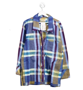 Free People Blue So Long Summer Plaid Flannel shirt / shacket  UK S