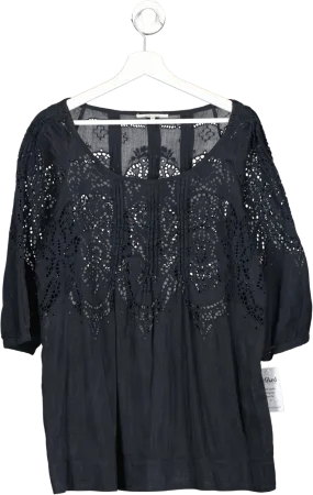 Gerard Darel Blue Broderie Top UK XL