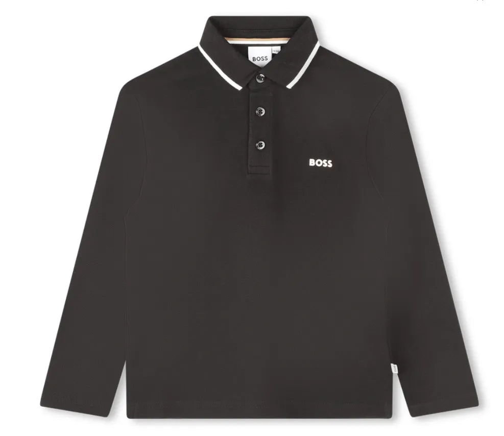 Hugo Boss Boys Black Polo_J25O90-09B