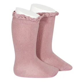 Knee socks with lace edging socks TAMARISK