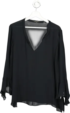 Kobi Halperin Black V Neck Long Sleeve Blouse UK XXL