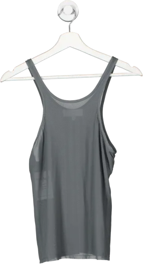 L'academie Grey Sheer Double Racer Tank UK M