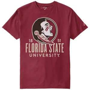 League Men's Seminole Logo/Florida State University Design Short Sleeve T-shirt - Garnet