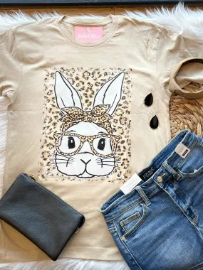 Leopard Rectangle Bunny Graphic Tee