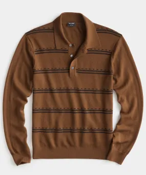 Long-Sleeve Dash Polo In Bronze Brown