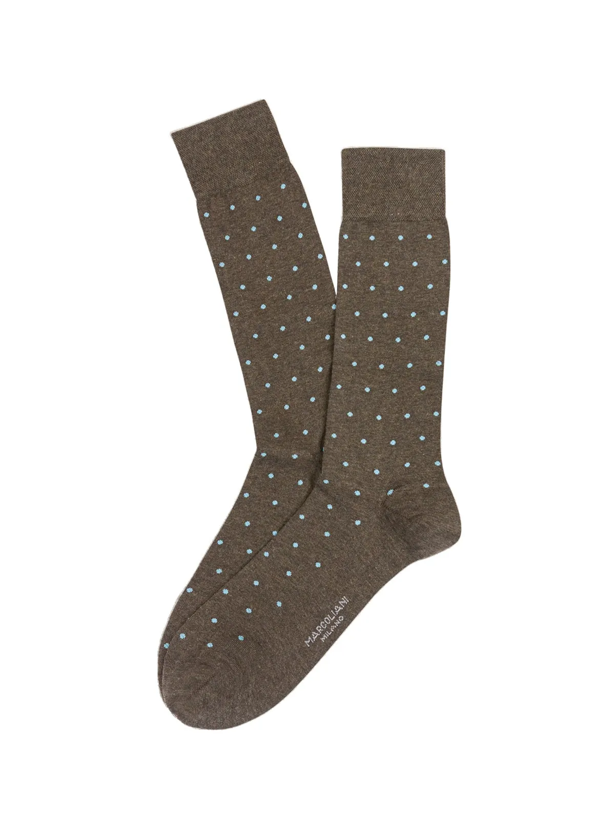 Marcoliani Pima Cotton Taupe Polka Dot Socks