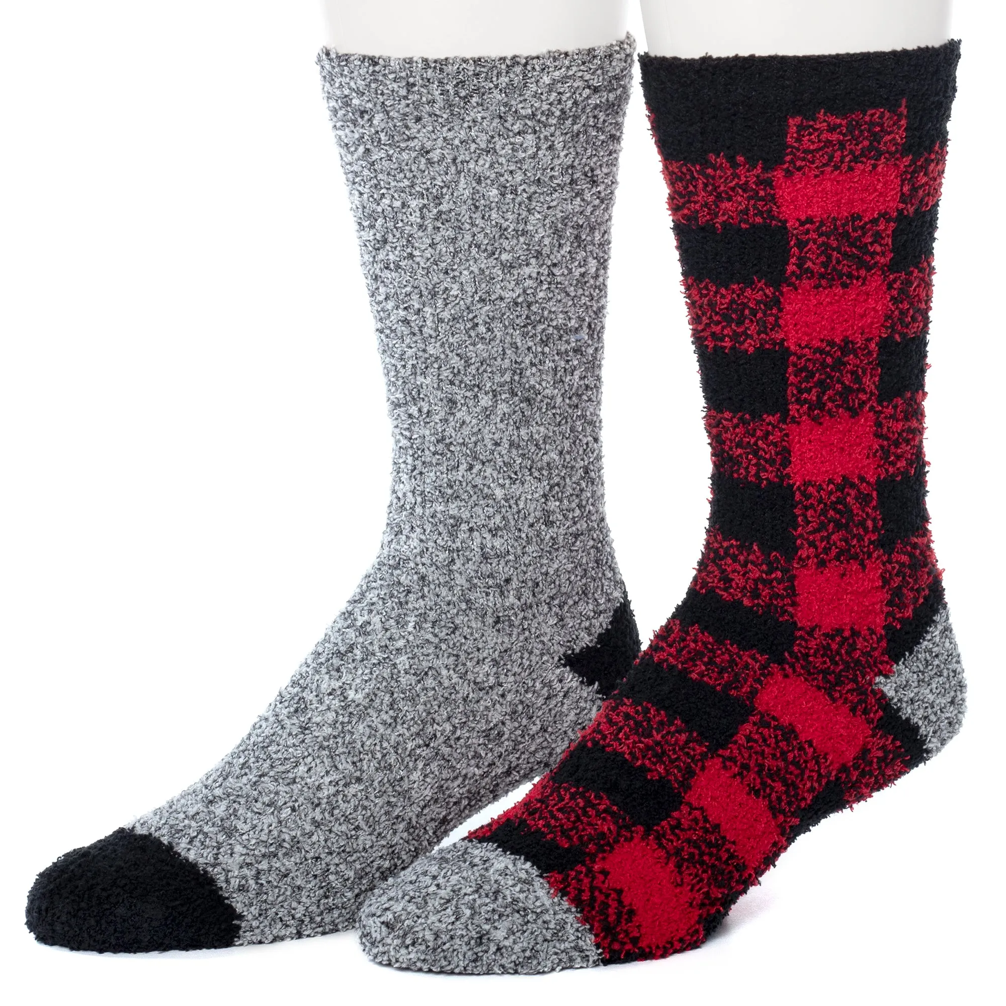 Mens Buffalo Check Cozy Sock 2PK