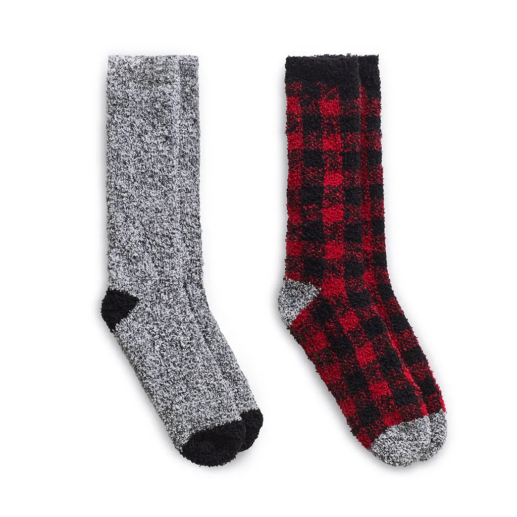 Mens Buffalo Check Cozy Sock 2PK