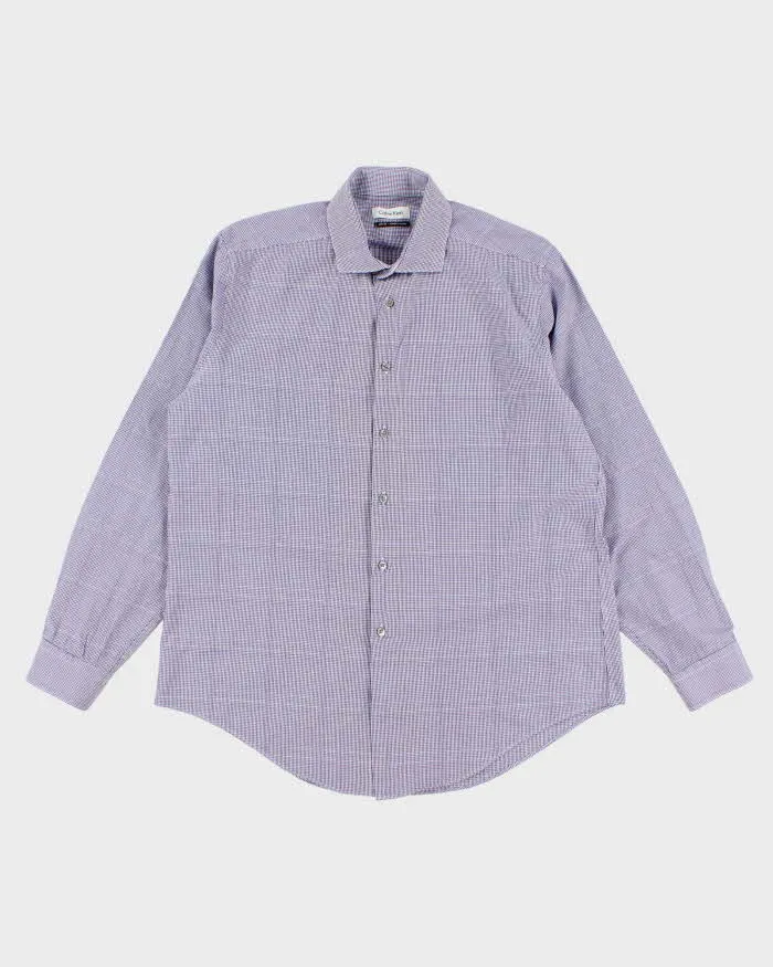 Men's Calvin Klein Blue Checked Button Up Shirt - M