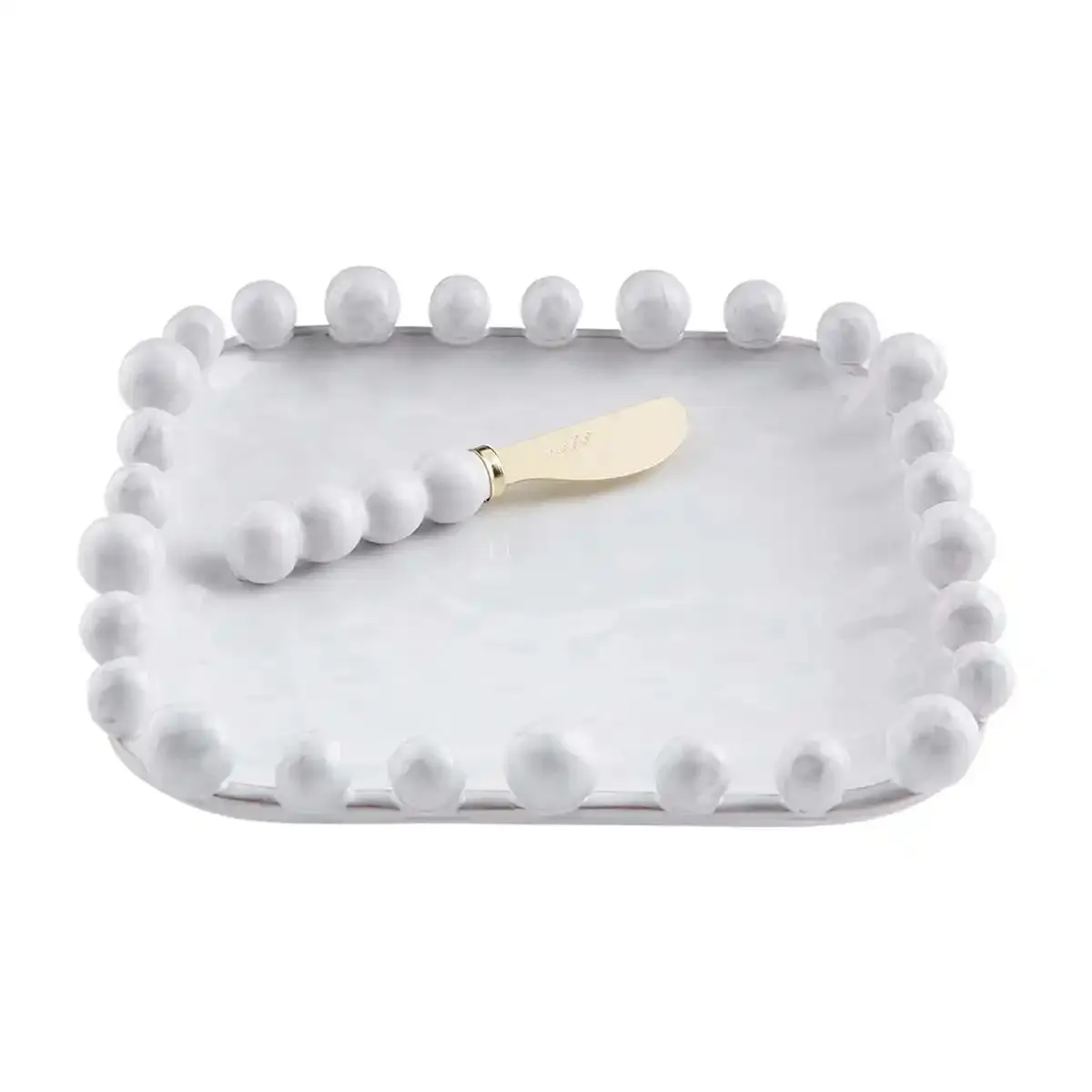 Mudpie Beaded White Cheese Board