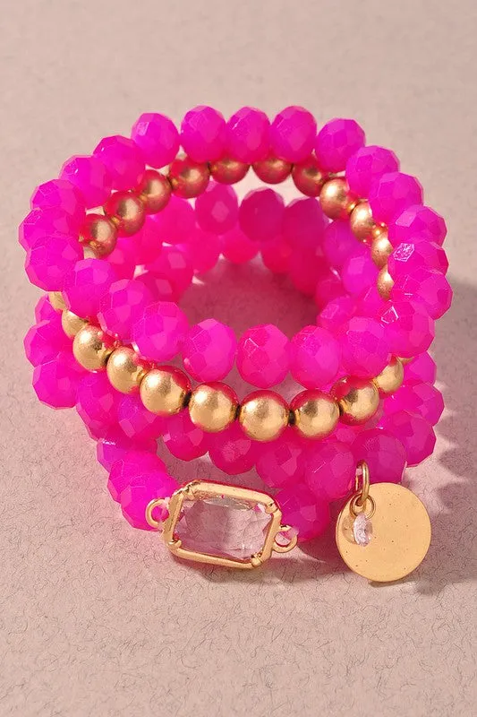 Multi Crystal Beaded Bracelet