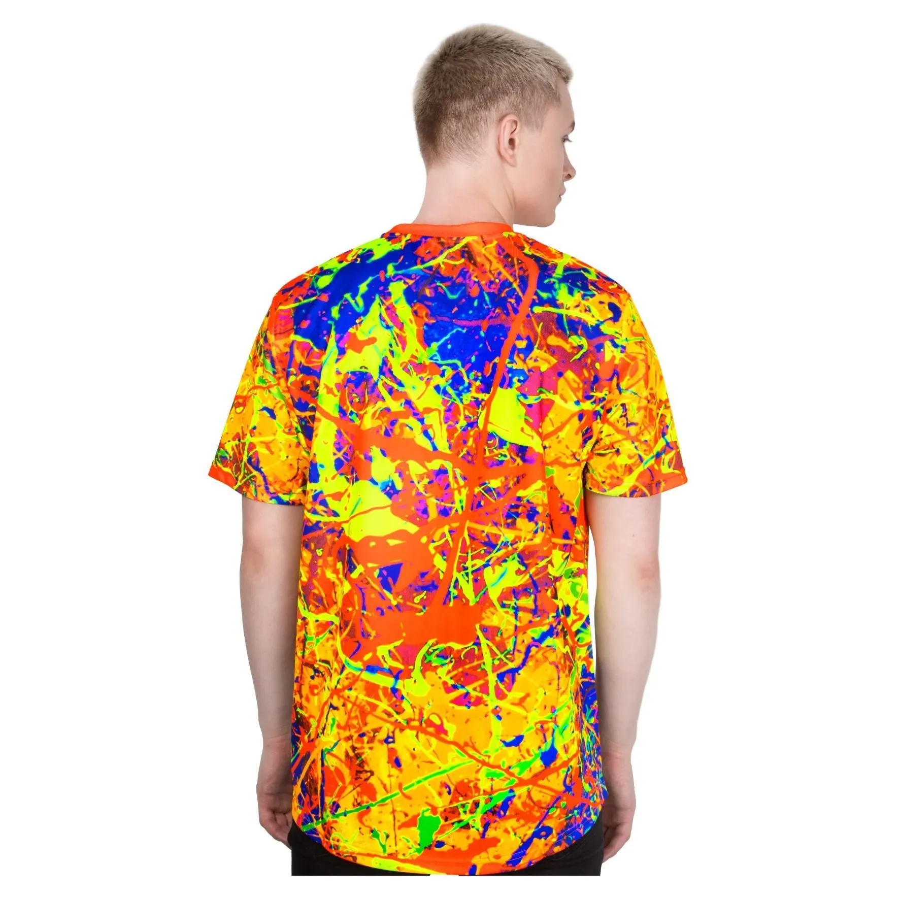 Neon Orange T-Shirt Glow in UV Fluorescent Ginger Bees