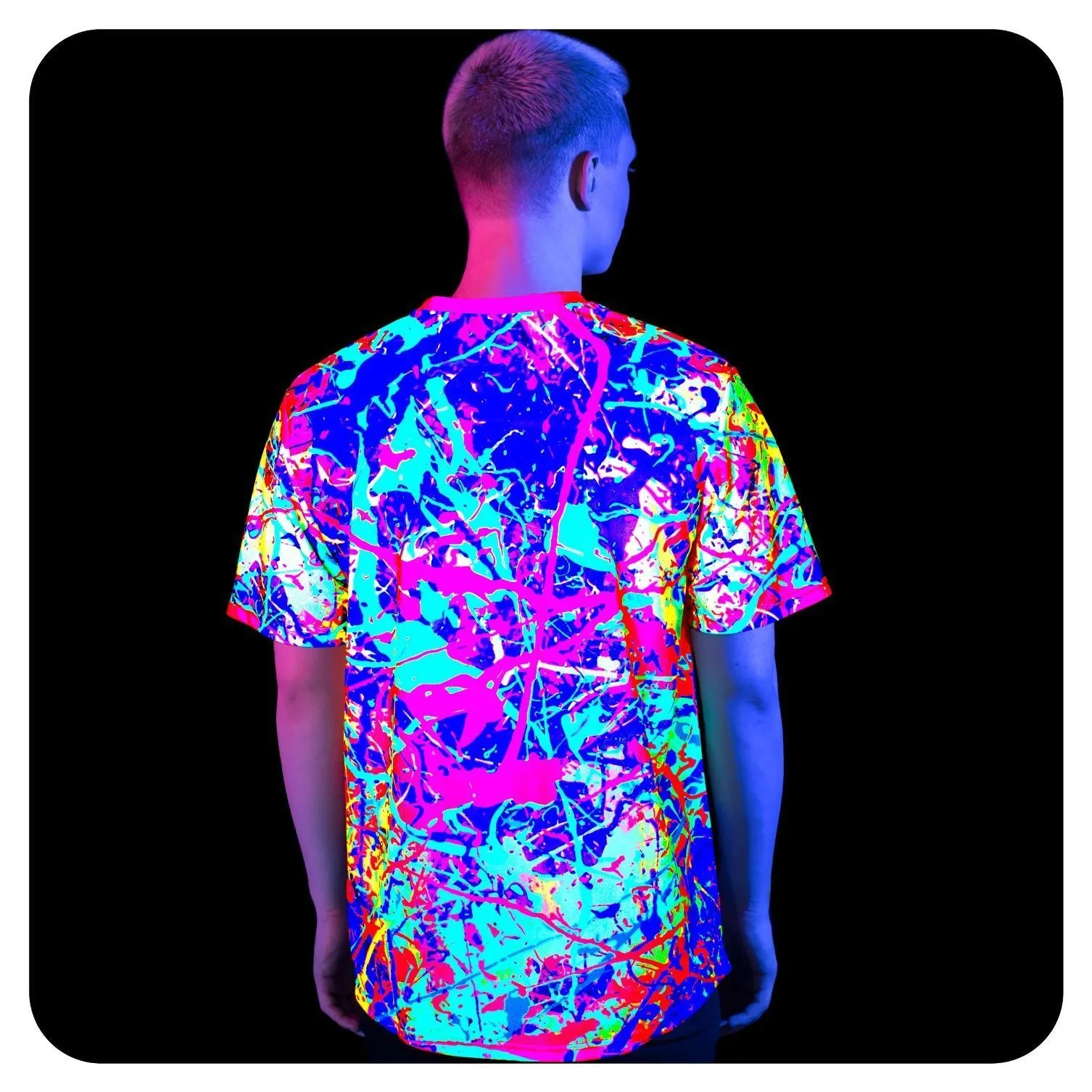 Neon Orange T-Shirt Glow in UV Fluorescent Ginger Bees