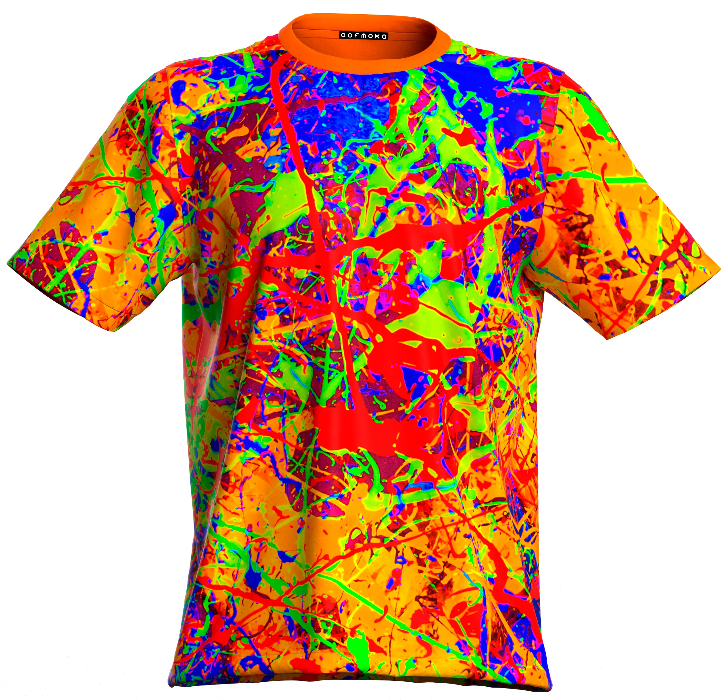 Neon Orange T-Shirt Glow in UV Fluorescent Ginger Bees