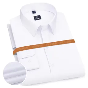 Plain Cotton Blend Solid Shirts White