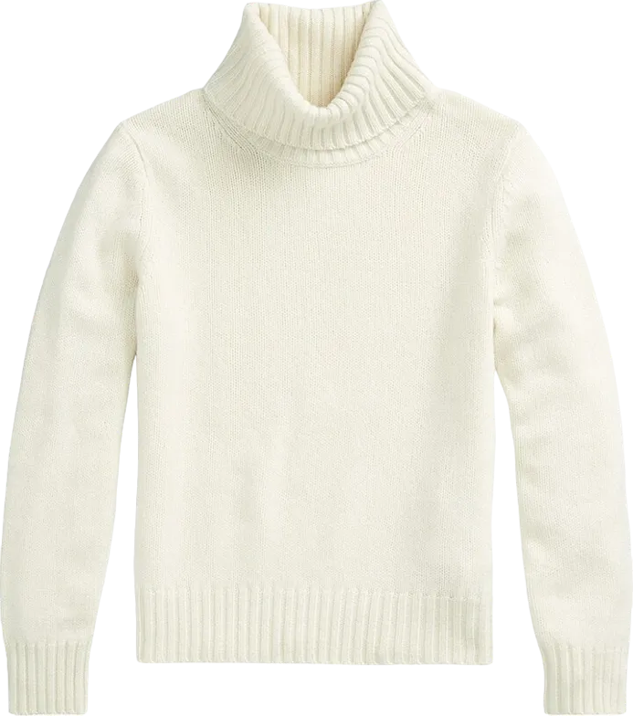 Polo Ralph Lauren Cream Wool/cashmere Blend Roll Neck Jumper UK XXS