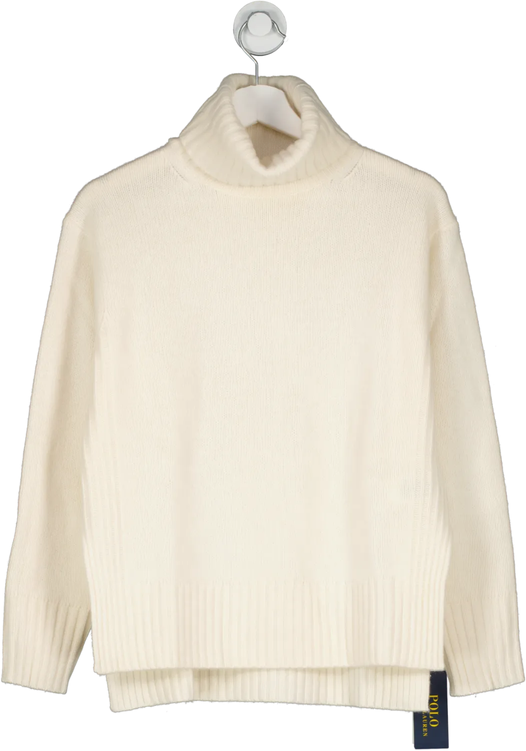 Polo Ralph Lauren Cream Wool/cashmere Blend Roll Neck Jumper UK XXS