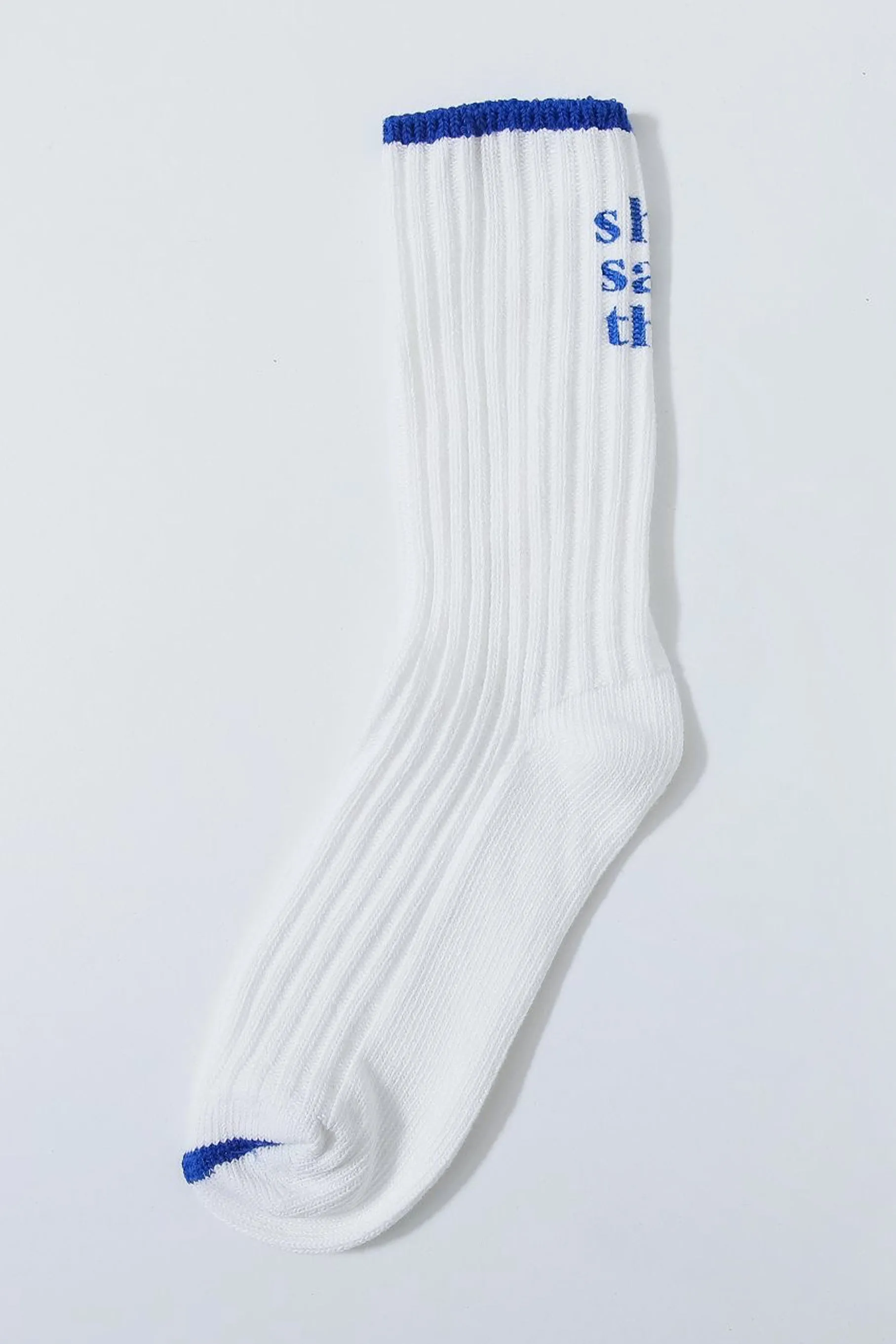 "She Said That" Crew Socks, Blue