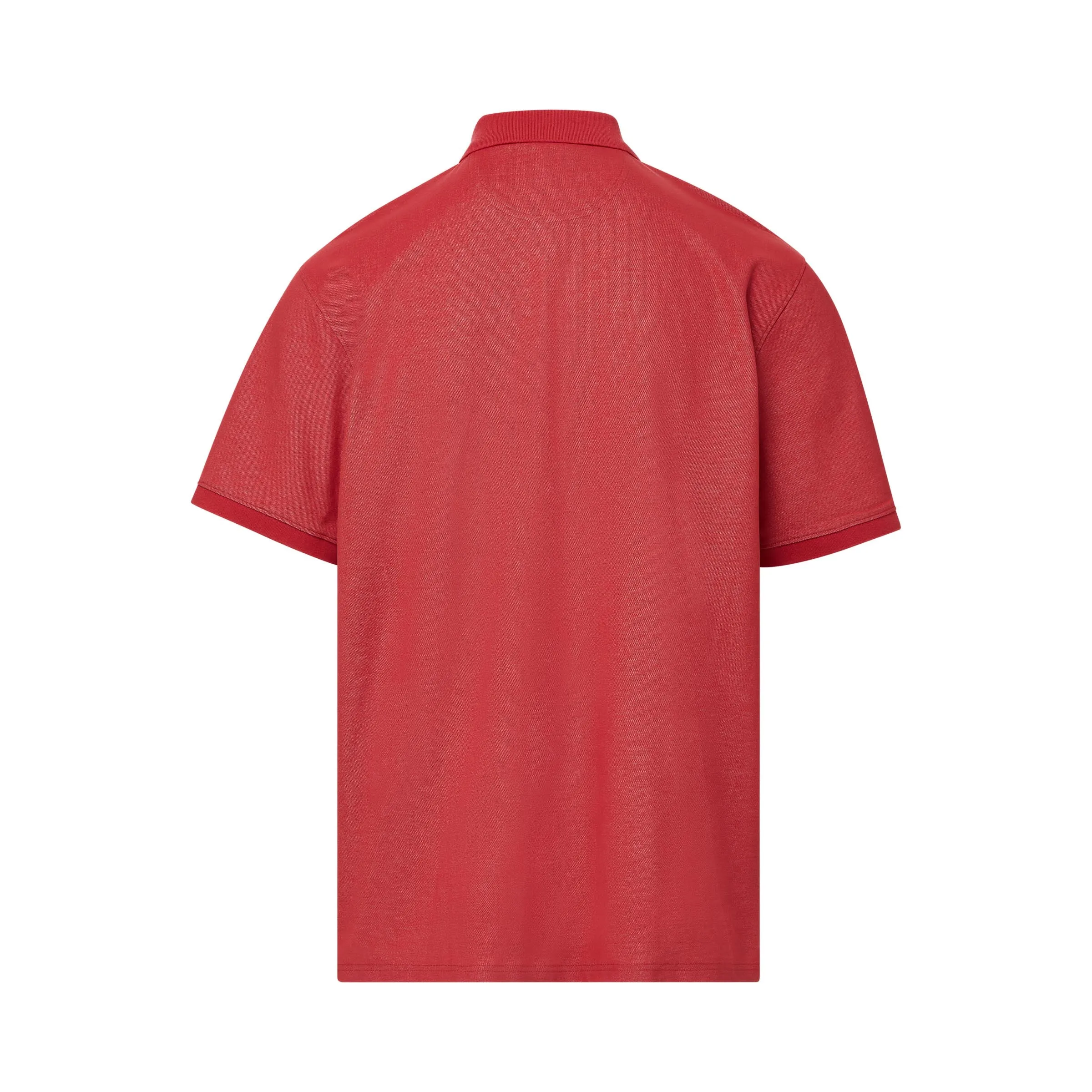 Red Heather Pique Knit Short Sleeve Polo with Magnetic Closures