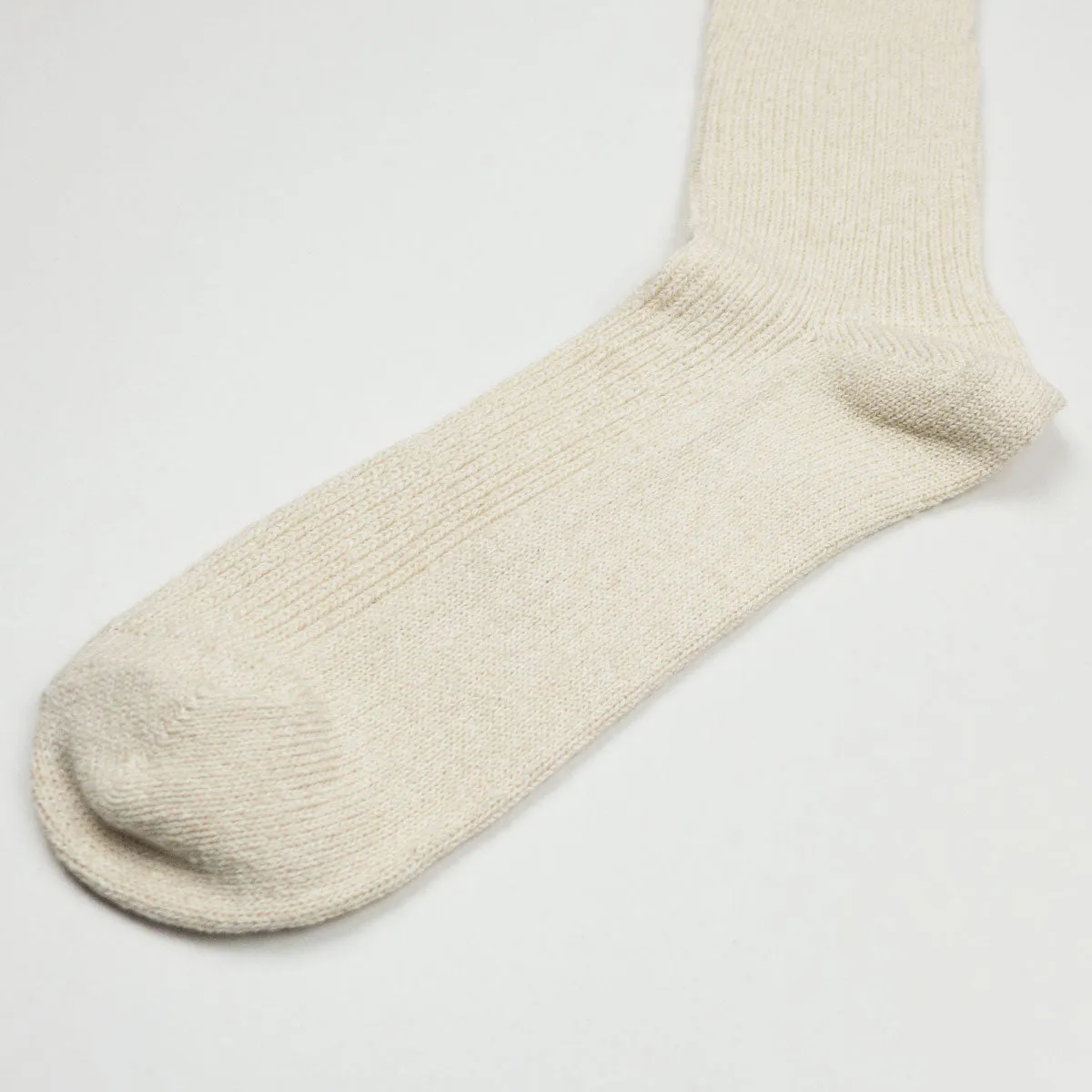 RoToTo - Washi / Recycled Cotton Rib Crew Socks - Raw