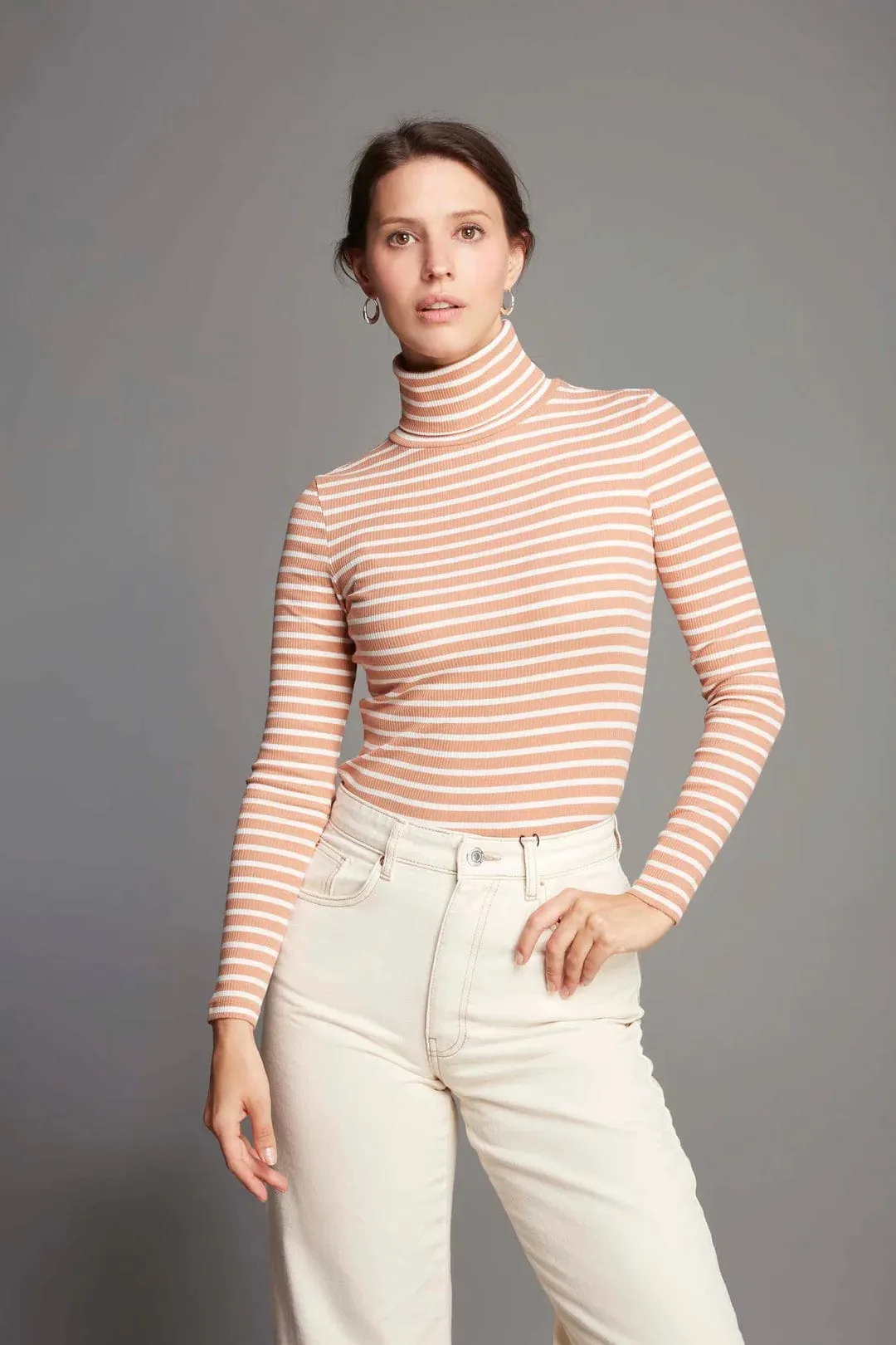 Striped Cotton Roll Neck | Multiple Colours