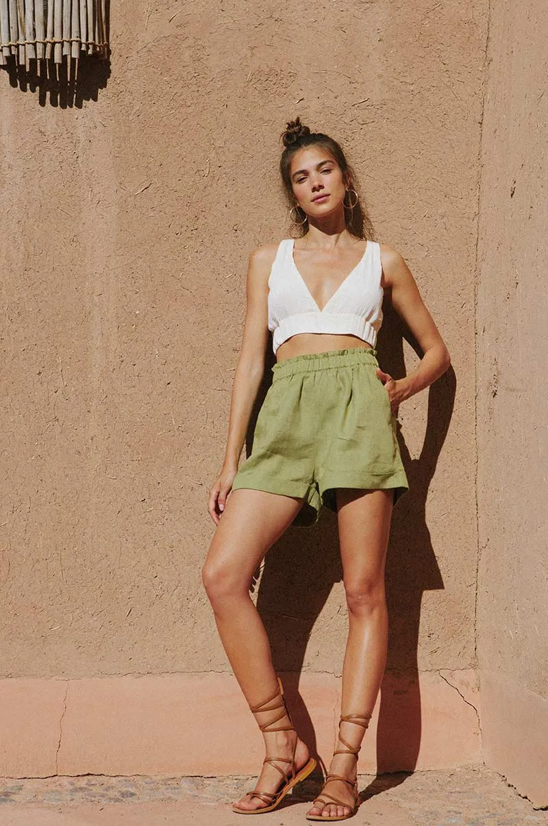 SUMMER Shorts - olive linen