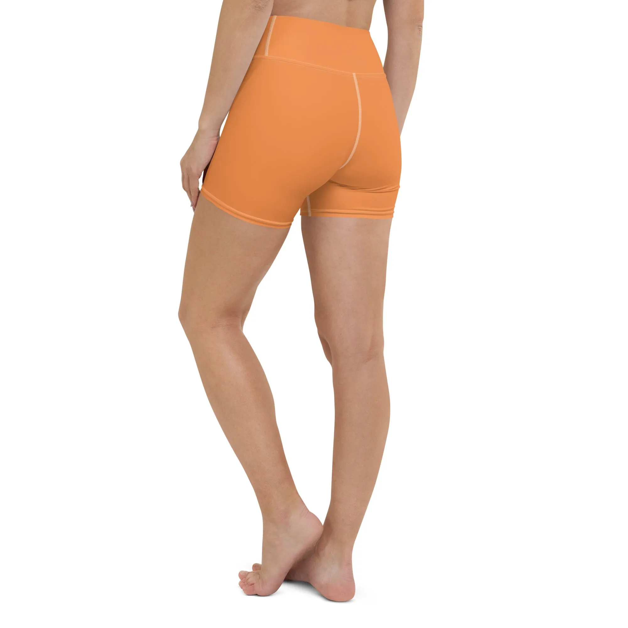 Sunset Orange High Waist Yoga Shorts