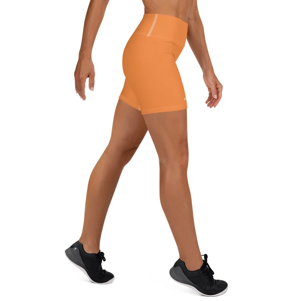 Sunset Orange High Waist Yoga Shorts